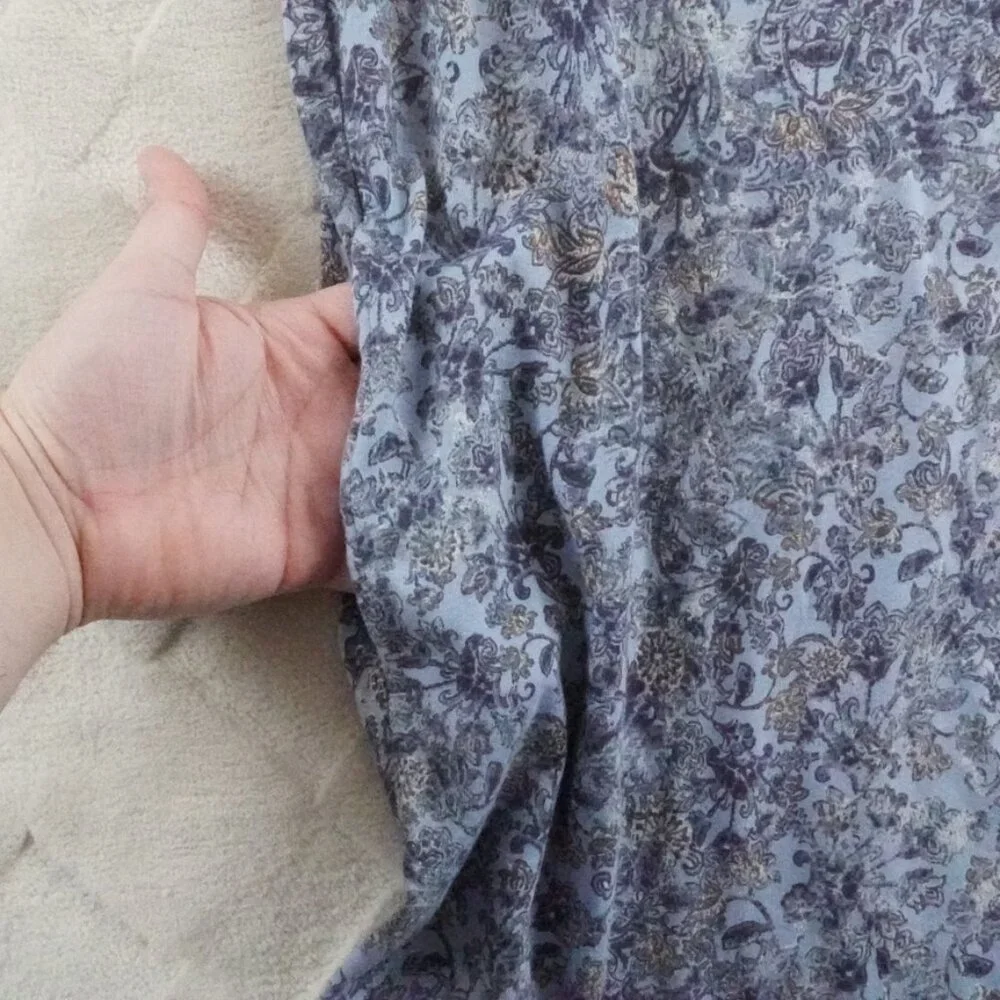 J.Jill T-Shirt Dress Womens Large Floral Print V-Neck Short Sleeve - Picture 2 of 12